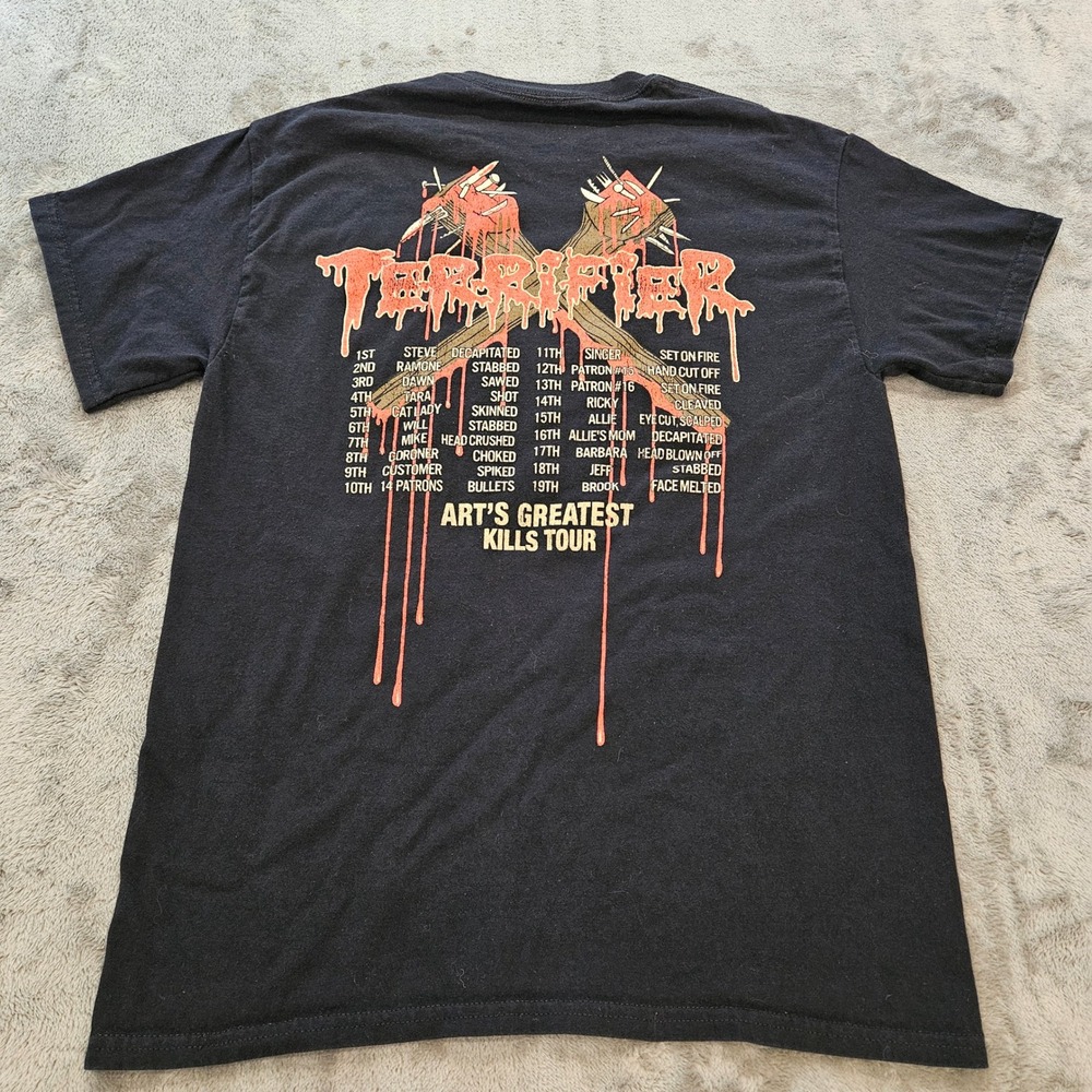 Terrifier 2 Art the Clown Arts Greatest Kills Tour Graphic T-Shirt Black Mens‎ M - Picture 6 of 7